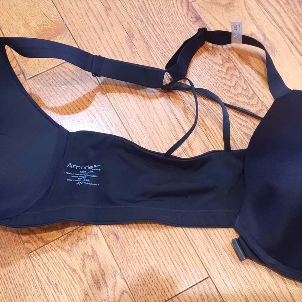 New black, front clasp bra 42DD